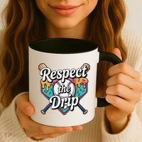 Baseball Drip Ice Cream Dripping Respect The Drip Coffee Mug thumb 3