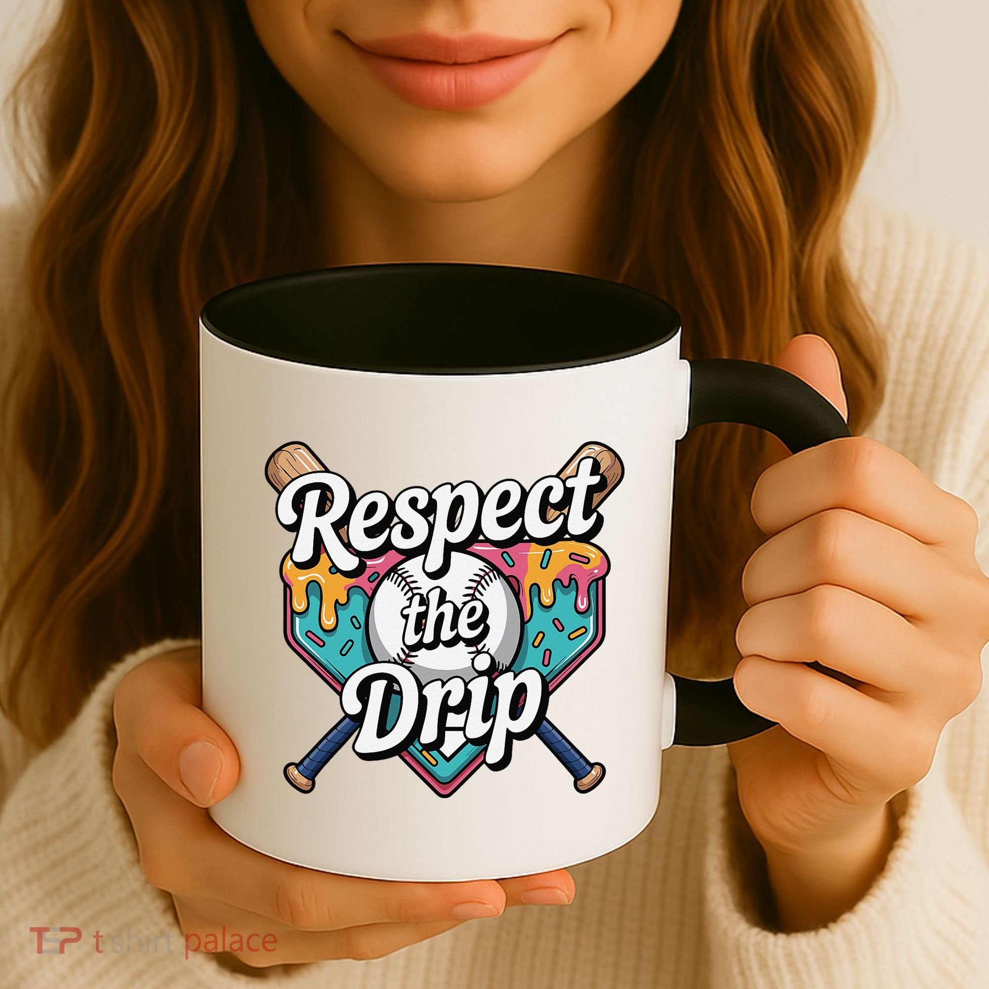 Baseball Drip Ice Cream Dripping Respect The Drip Coffee Mug