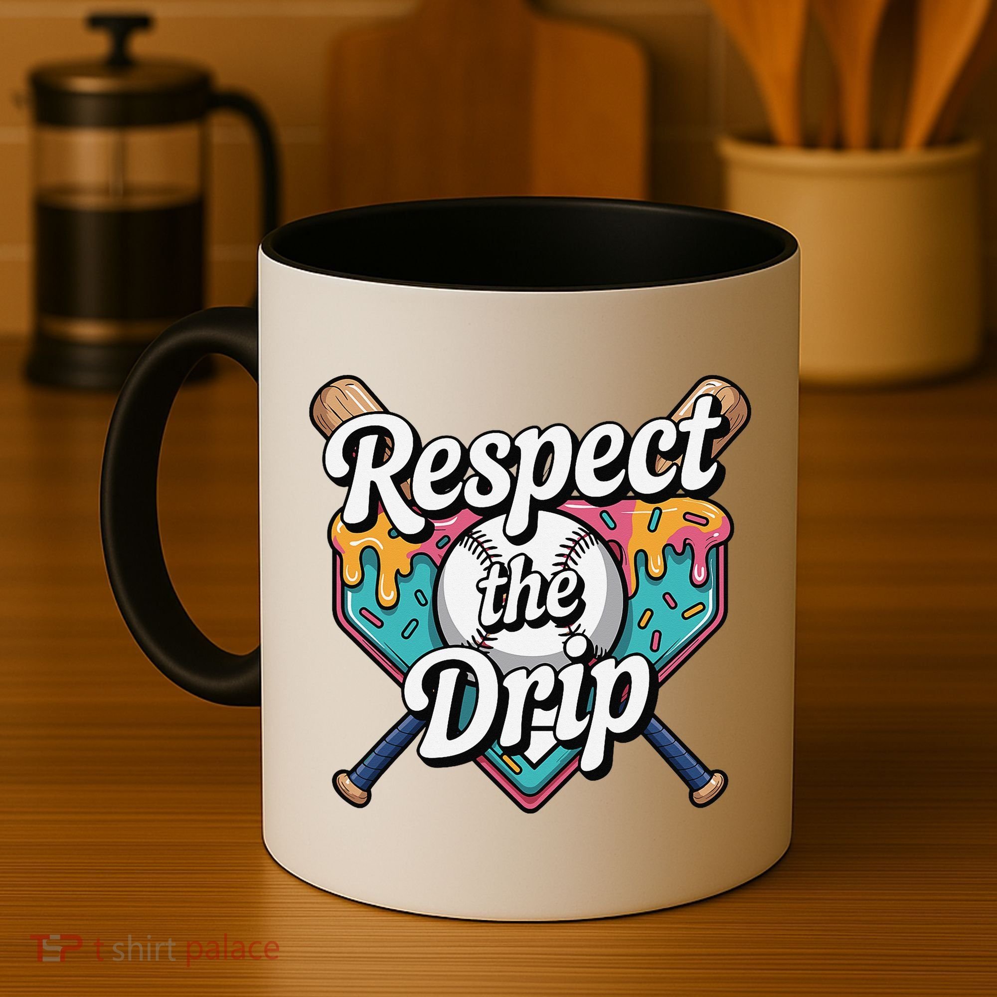 Baseball Drip Ice Cream Dripping Respect The Drip Coffee Mug