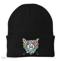 Baseball Drip Ice Cream Dripping Respect The Drip Beanie thumb 0