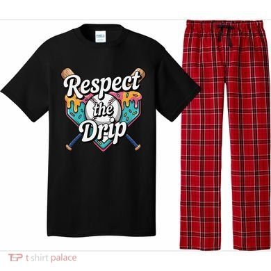 Baseball Drip Ice Cream Dripping Respect The Drip Pajama Set