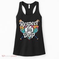 Baseball Drip Ice Cream Dripping Respect The Drip Women's Tank Top thumb 0