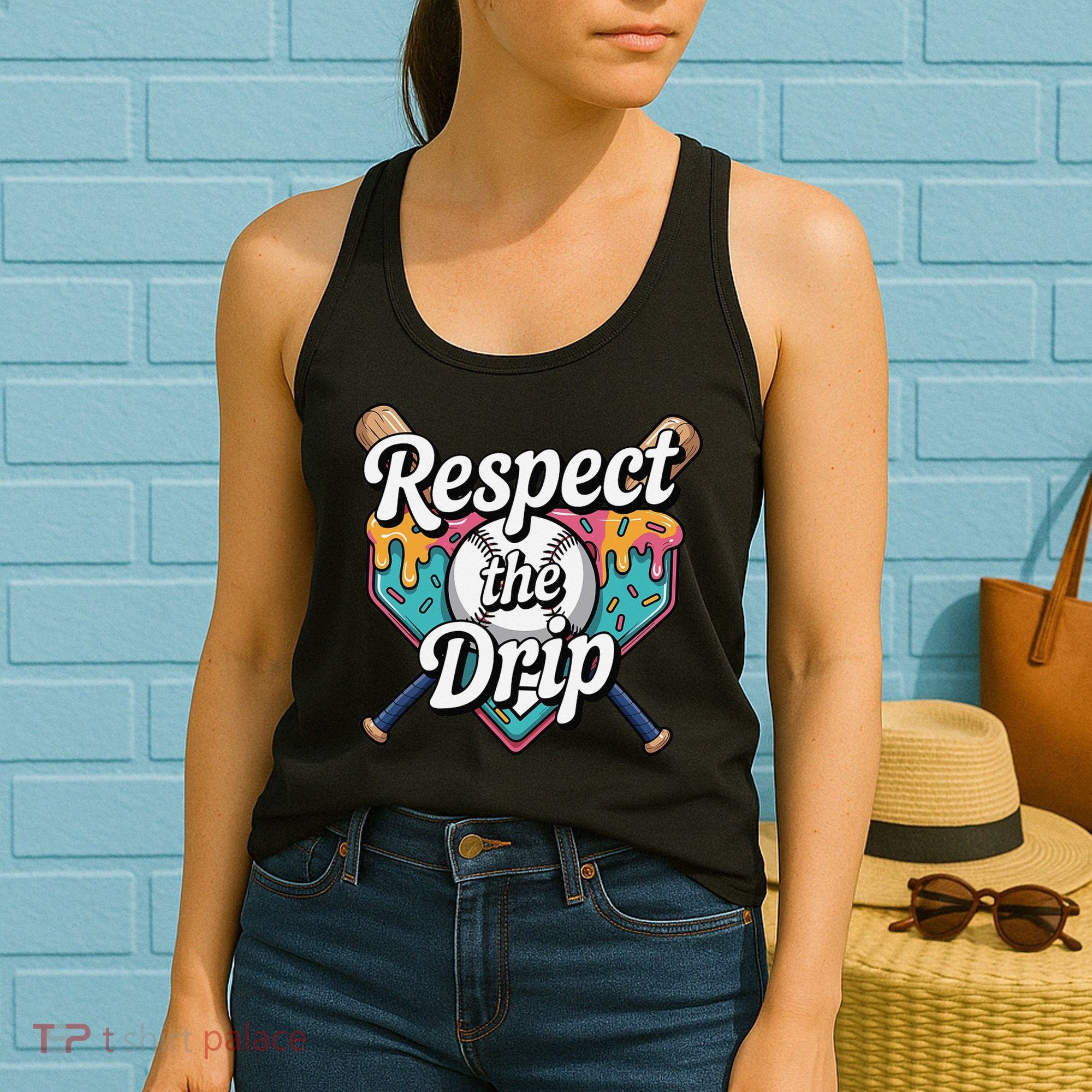 Baseball Drip Ice Cream Dripping Respect The Drip Women's Tank Top