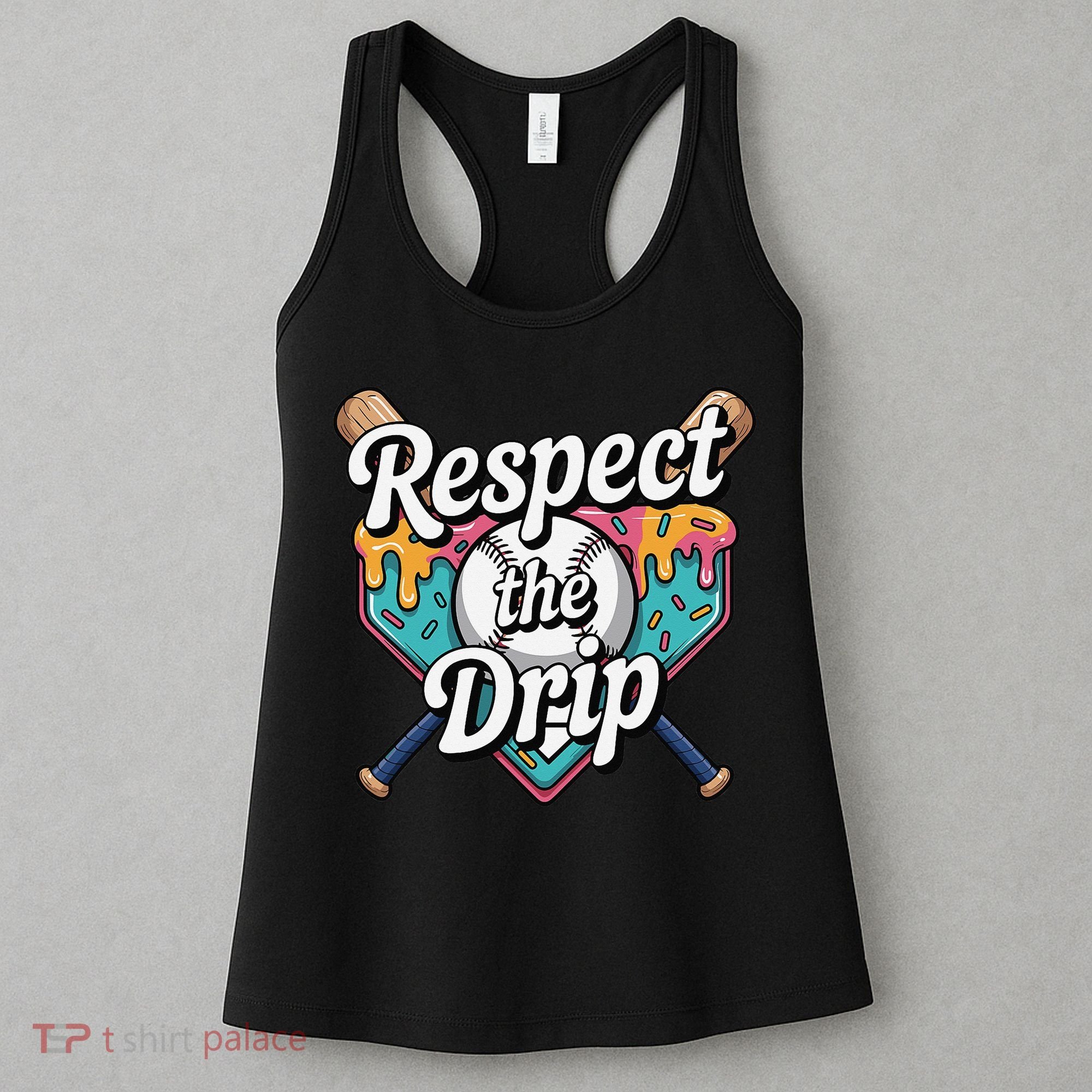 Baseball Drip Ice Cream Dripping Respect The Drip Women's Tank Top