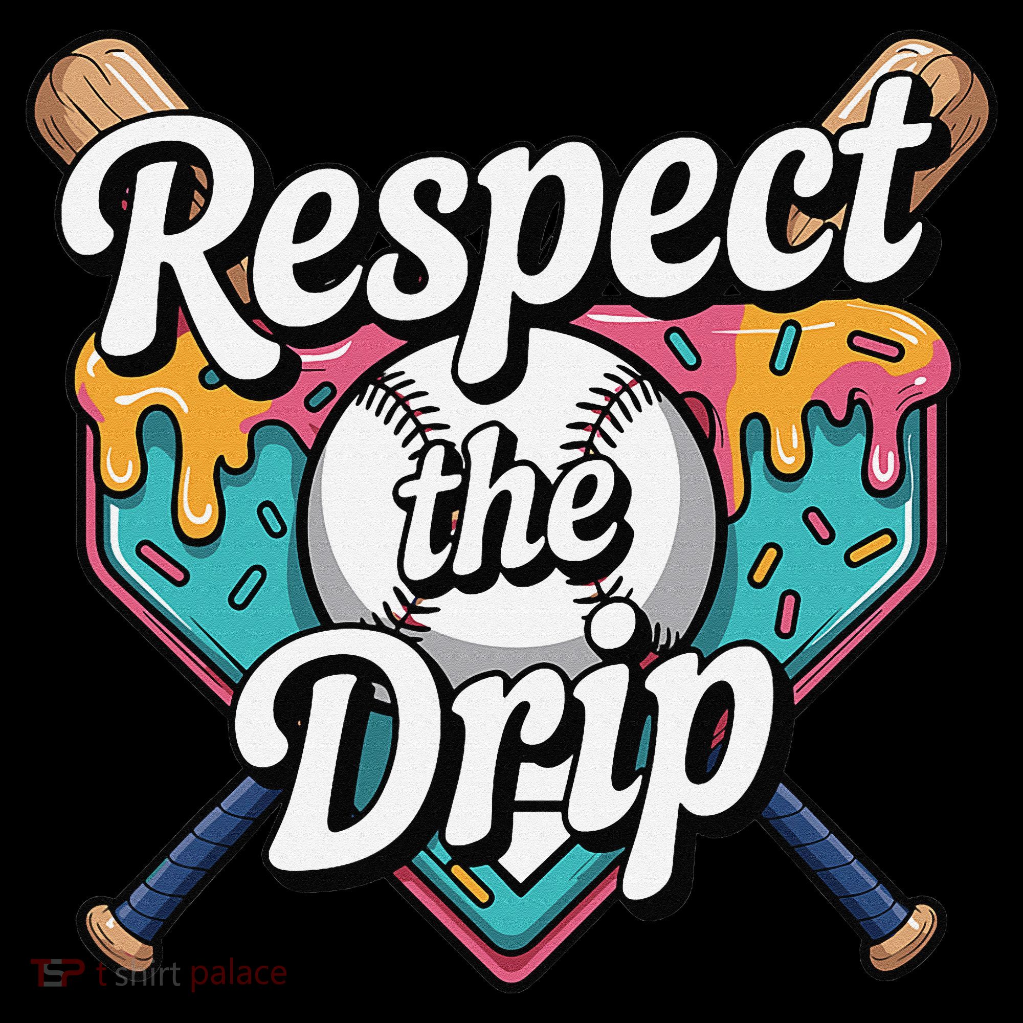 Baseball Drip Ice Cream Dripping Respect The Drip Baby Bodysuit