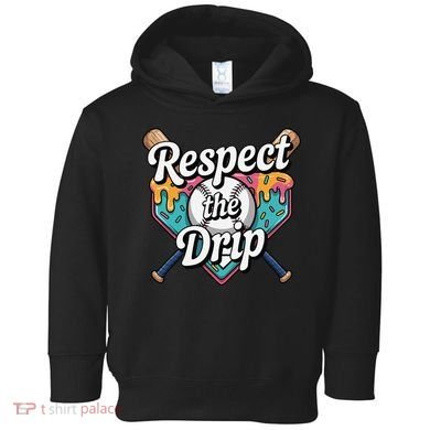Baseball Drip Ice Cream Dripping Respect The Drip Toddler Hoodie