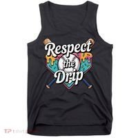 Baseball Drip Ice Cream Dripping Respect The Drip Tank Top thumb 0