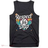 Baseball Drip Ice Cream Dripping Respect The Drip Tank Top thumb 0