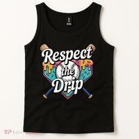 Baseball Drip Ice Cream Dripping Respect The Drip Tank Top thumb 2