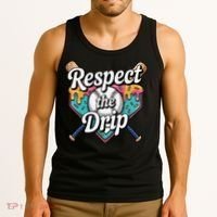Baseball Drip Ice Cream Dripping Respect The Drip Tank Top thumb 3