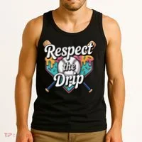 Baseball Drip Ice Cream Dripping Respect The Drip Tank Top thumb 3