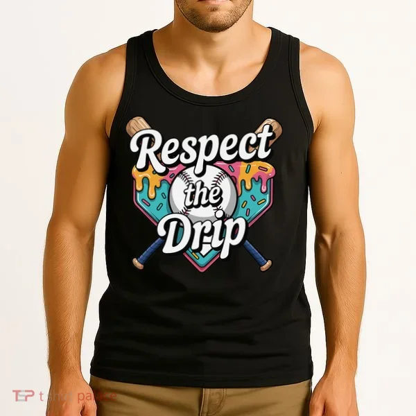 Baseball Drip Ice Cream Dripping Respect The Drip Tank Top