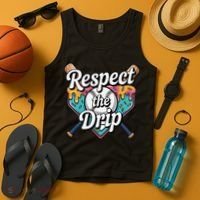 Baseball Drip Ice Cream Dripping Respect The Drip Tank Top thumb 4
