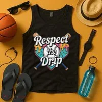 Baseball Drip Ice Cream Dripping Respect The Drip Tank Top thumb 4