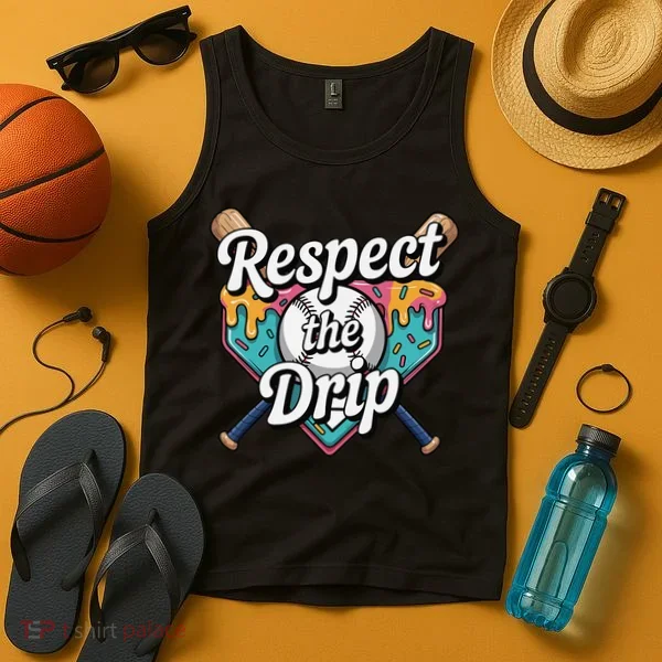 Baseball Drip Ice Cream Dripping Respect The Drip Tank Top