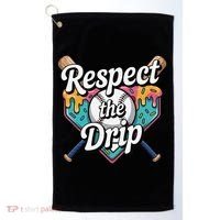 Baseball Drip Ice Cream Dripping Respect The Drip Golf Towel thumb 0