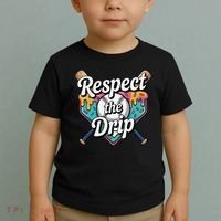 Baseball Drip Ice Cream Dripping Respect The Drip Toddler T-Shirt thumb 2