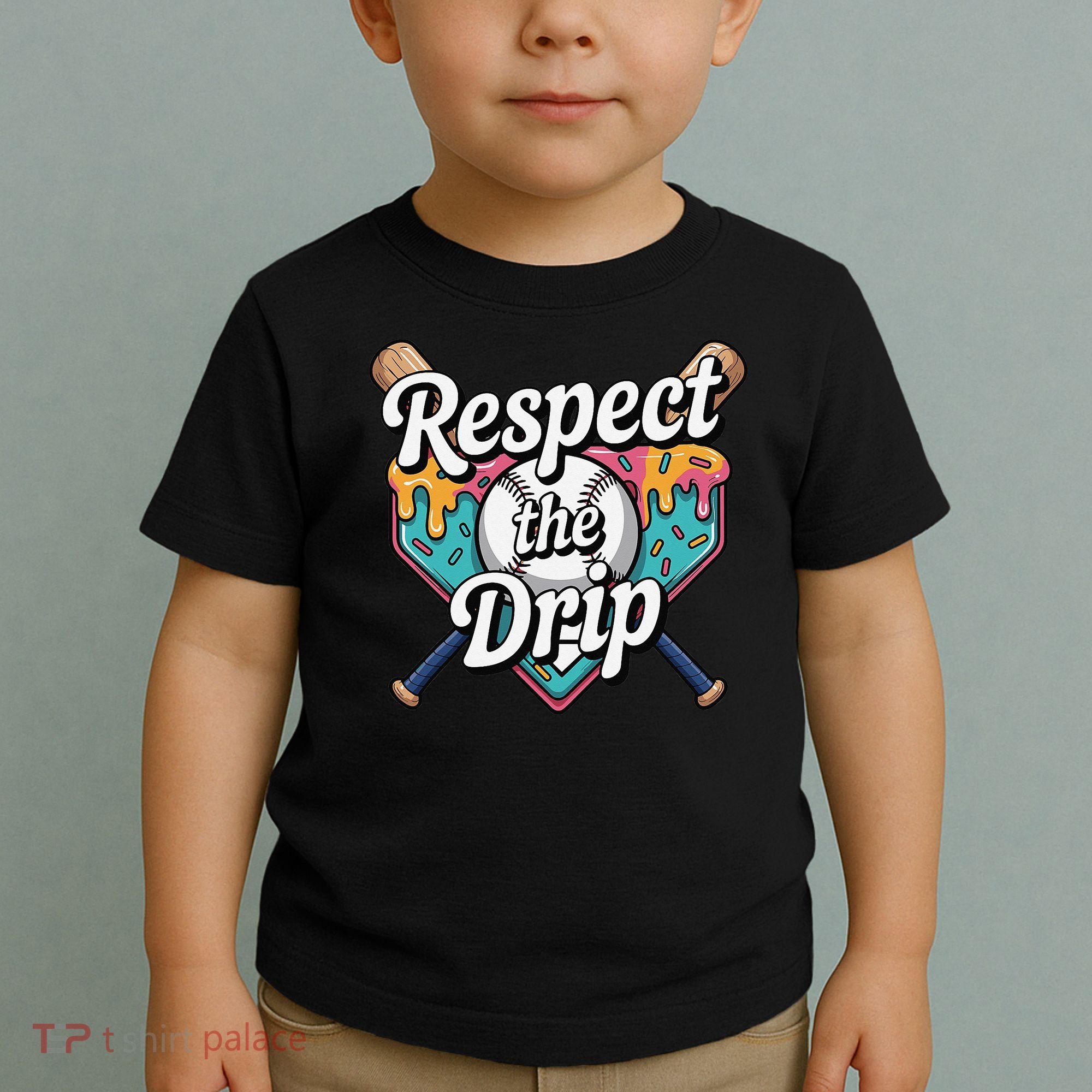 Baseball Drip Ice Cream Dripping Respect The Drip Toddler T-Shirt
