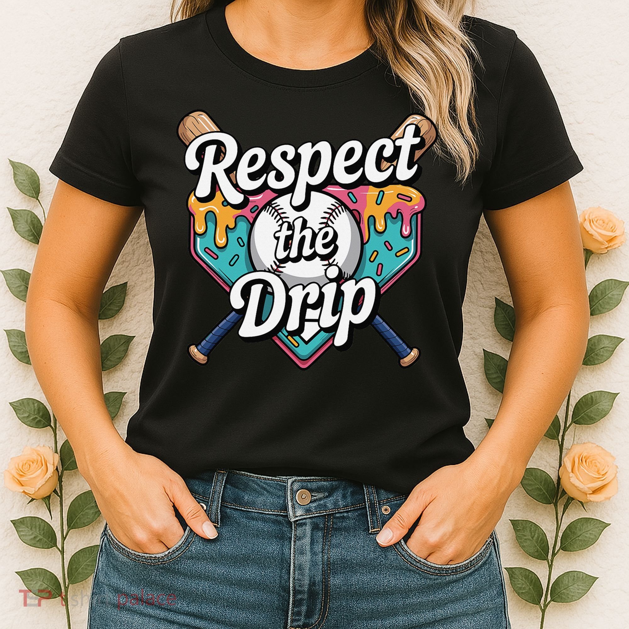Baseball Drip Ice Cream Dripping Respect The Drip Women's T-Shirt