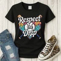 Baseball Drip Ice Cream Dripping Respect The Drip Women's T-Shirt thumb 3