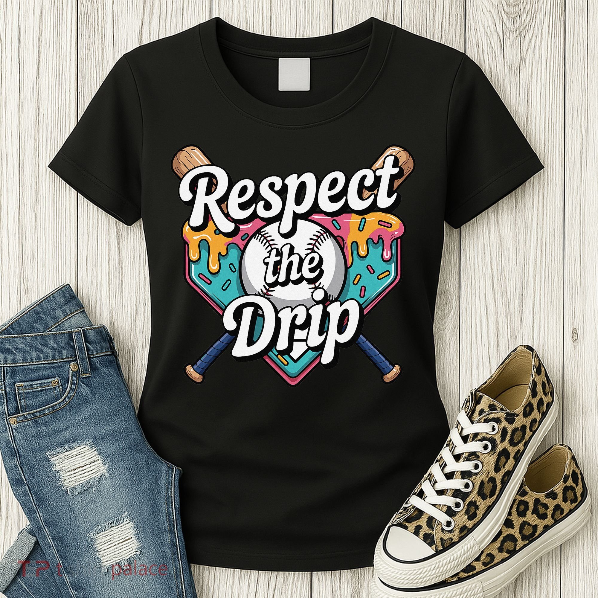 Baseball Drip Ice Cream Dripping Respect The Drip Women's T-Shirt