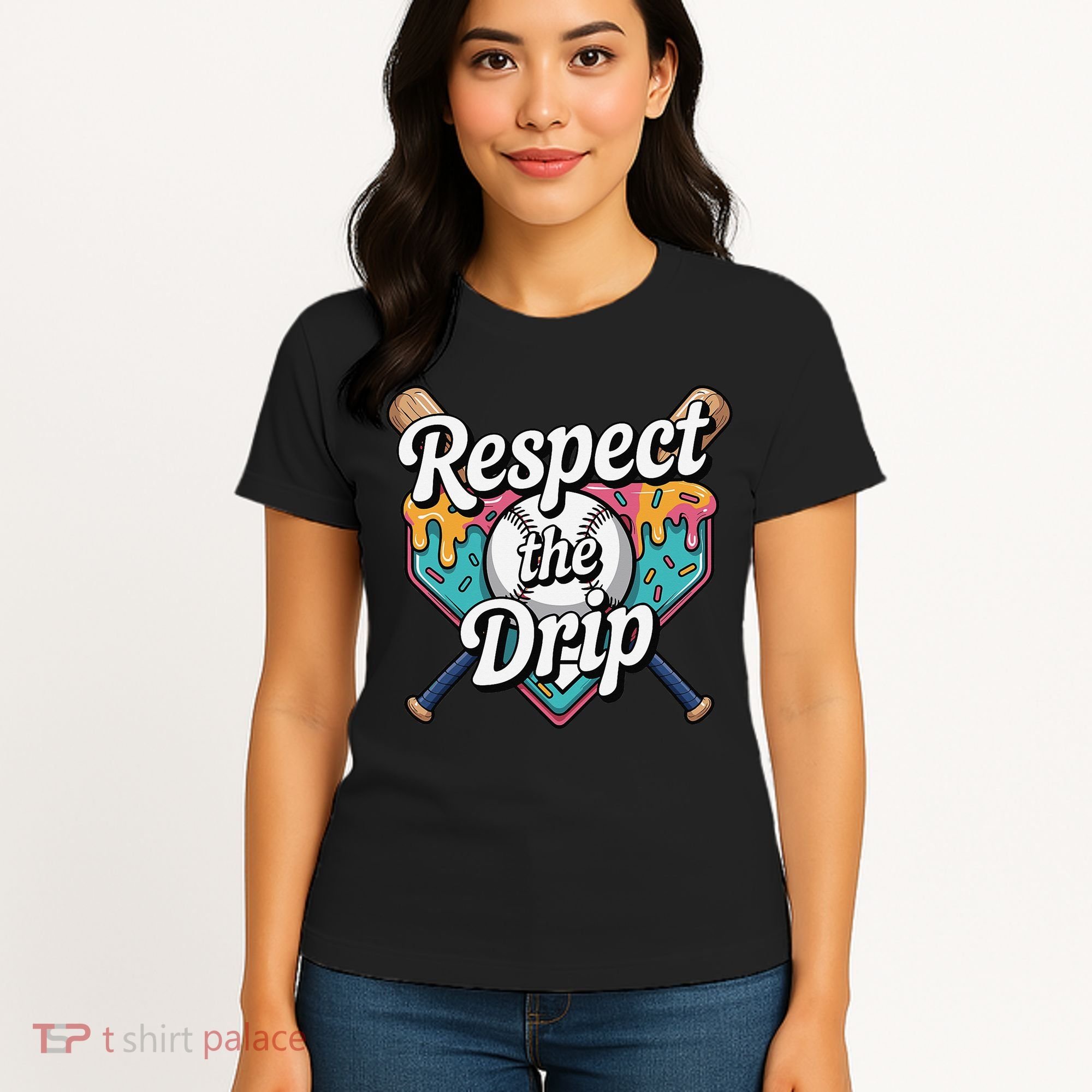 Baseball Drip Ice Cream Dripping Respect The Drip Women's T-Shirt
