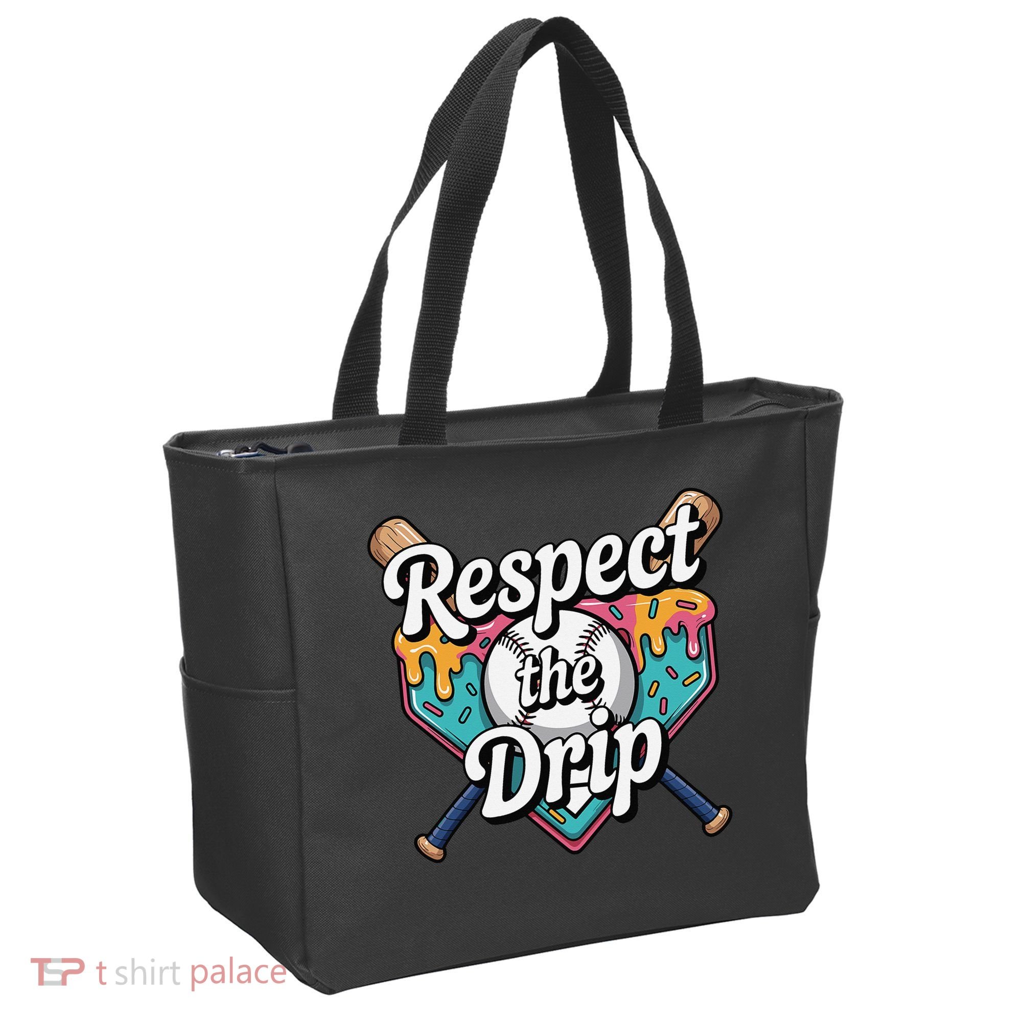 Baseball Drip Ice Cream Dripping Respect The Drip Tote Bag