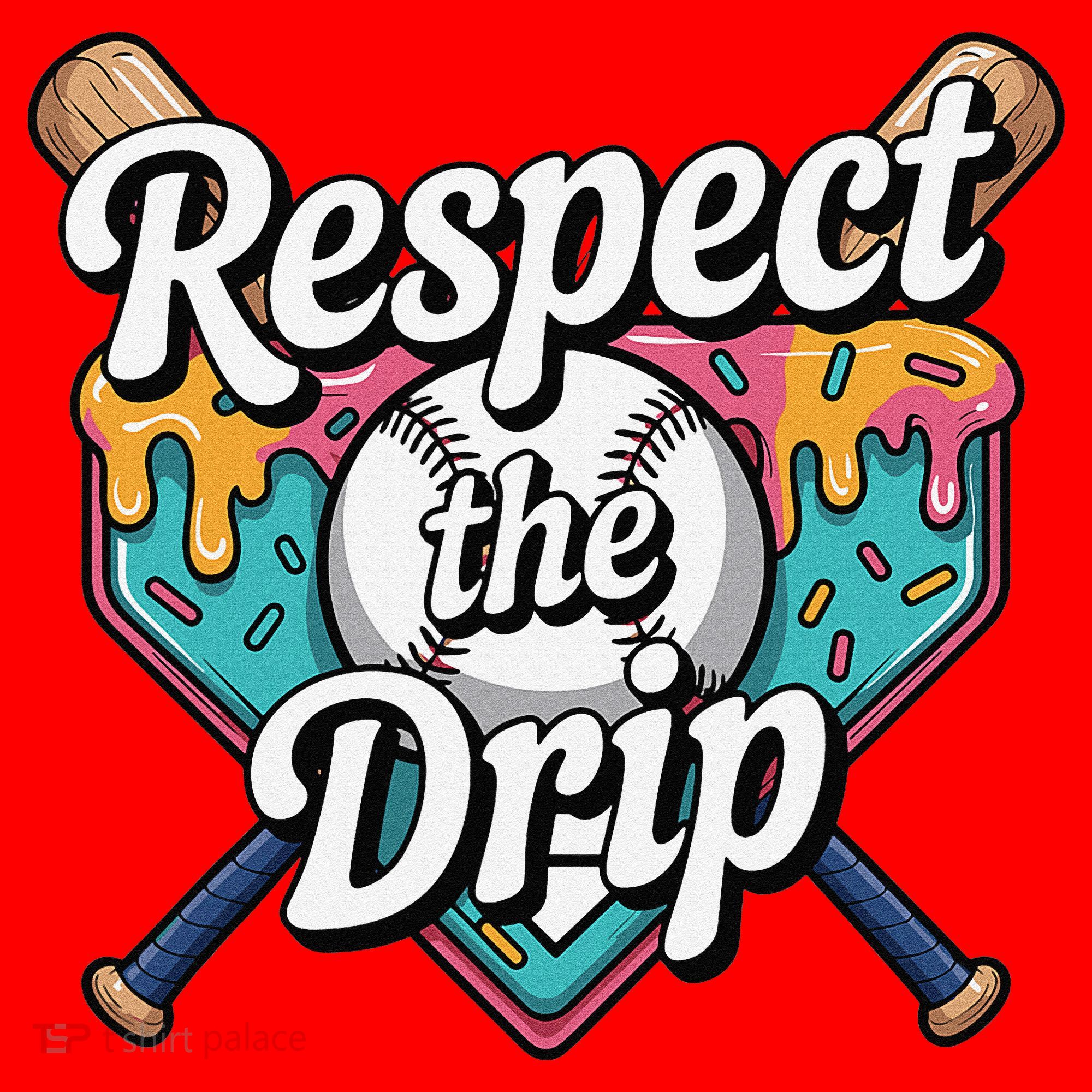 Baseball Drip Ice Cream Dripping Respect The Drip Santa Hat