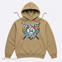 Baseball Drip Ice Cream Dripping Respect The Drip Hoodie thumb 0