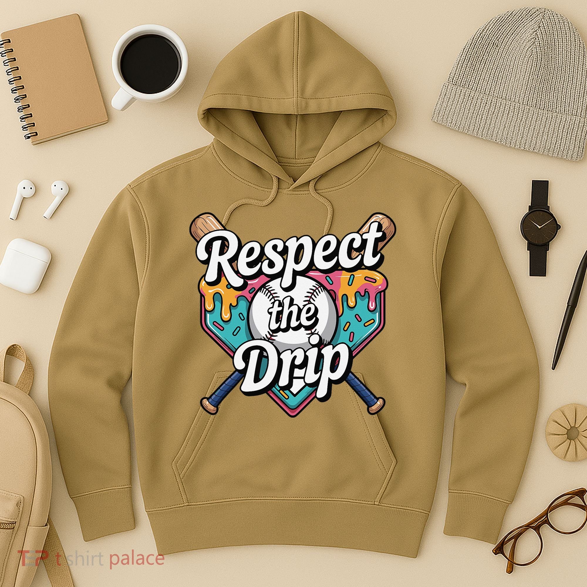 Baseball Drip Ice Cream Dripping Respect The Drip Hoodie