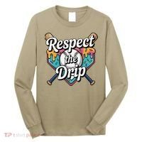 Baseball Drip Ice Cream Dripping Respect The Drip Long Sleeve Shirt thumb 0