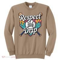 Baseball Drip Ice Cream Dripping Respect The Drip Sweatshirt thumb 0