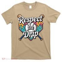 Baseball Drip Ice Cream Dripping Respect The Drip T-Shirt thumb 0