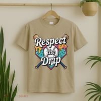 Baseball Drip Ice Cream Dripping Respect The Drip T-Shirt thumb 2