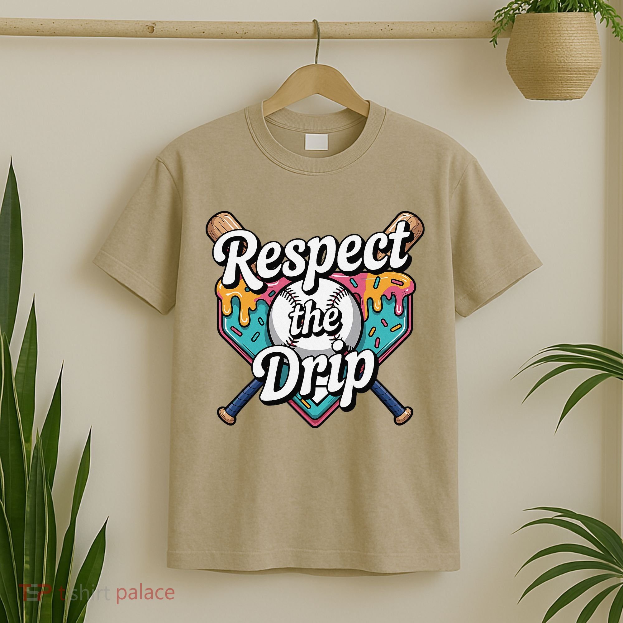 Baseball Drip Ice Cream Dripping Respect The Drip T-Shirt