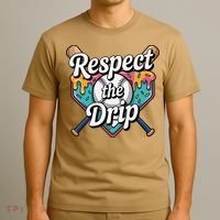 Baseball Drip Ice Cream Dripping Respect The Drip T-Shirt thumb 3