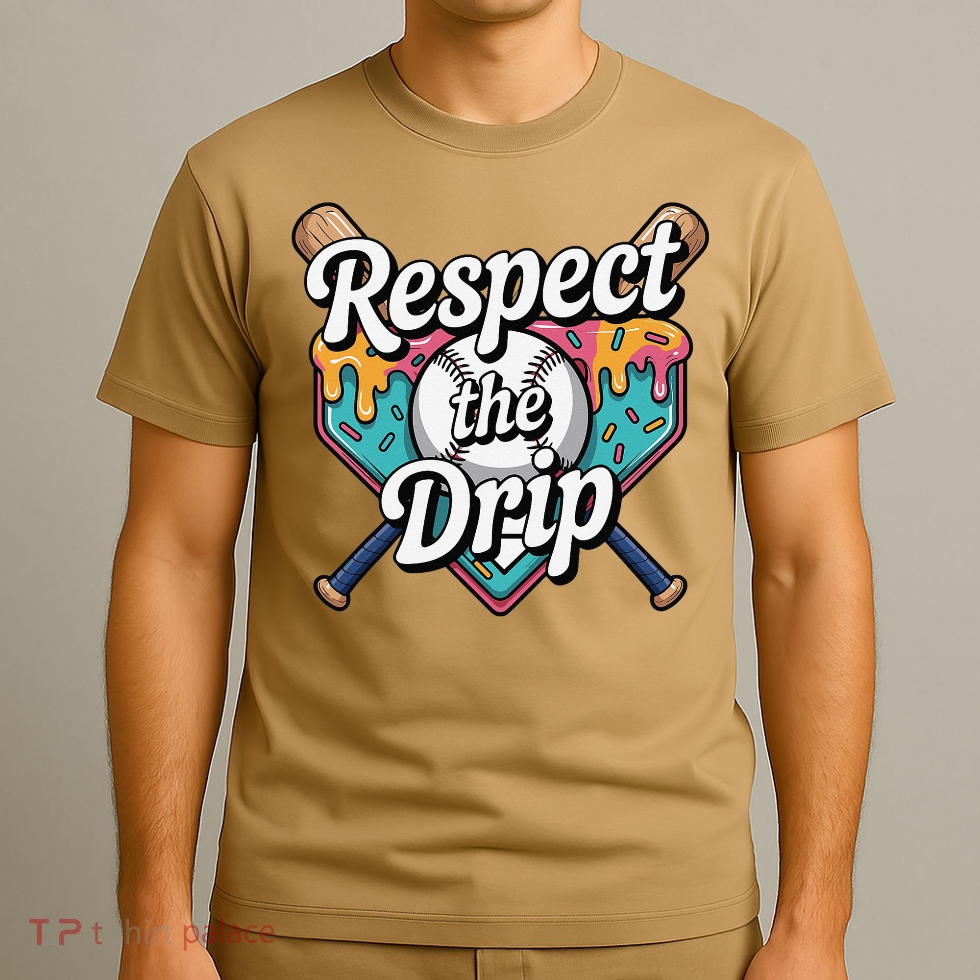 Baseball Drip Ice Cream Dripping Respect The Drip T-Shirt