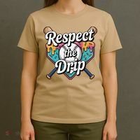 Baseball Drip Ice Cream Dripping Respect The Drip T-Shirt thumb 4