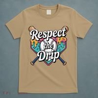 Baseball Drip Ice Cream Dripping Respect The Drip T-Shirt thumb 5