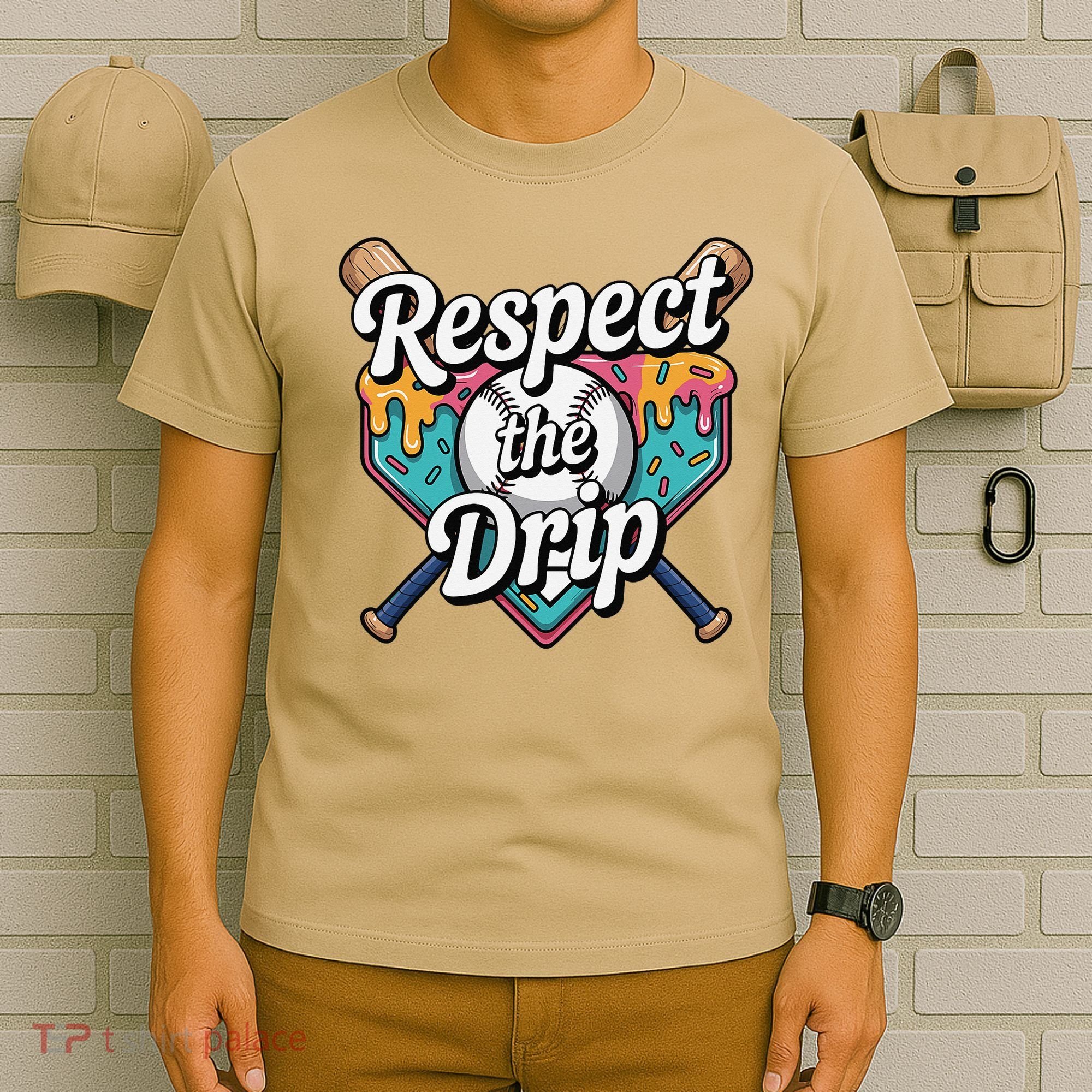 Baseball Drip Ice Cream Dripping Respect The Drip T-Shirt