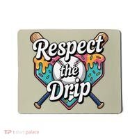 Baseball Drip Ice Cream Dripping Respect The Drip Mousepad thumb 0