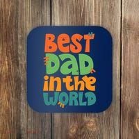 Best Dad In The World Cute Fathers Day Coaster thumb 0