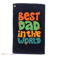 Best Dad In The World Cute Fathers Day Golf Towel thumb 0
