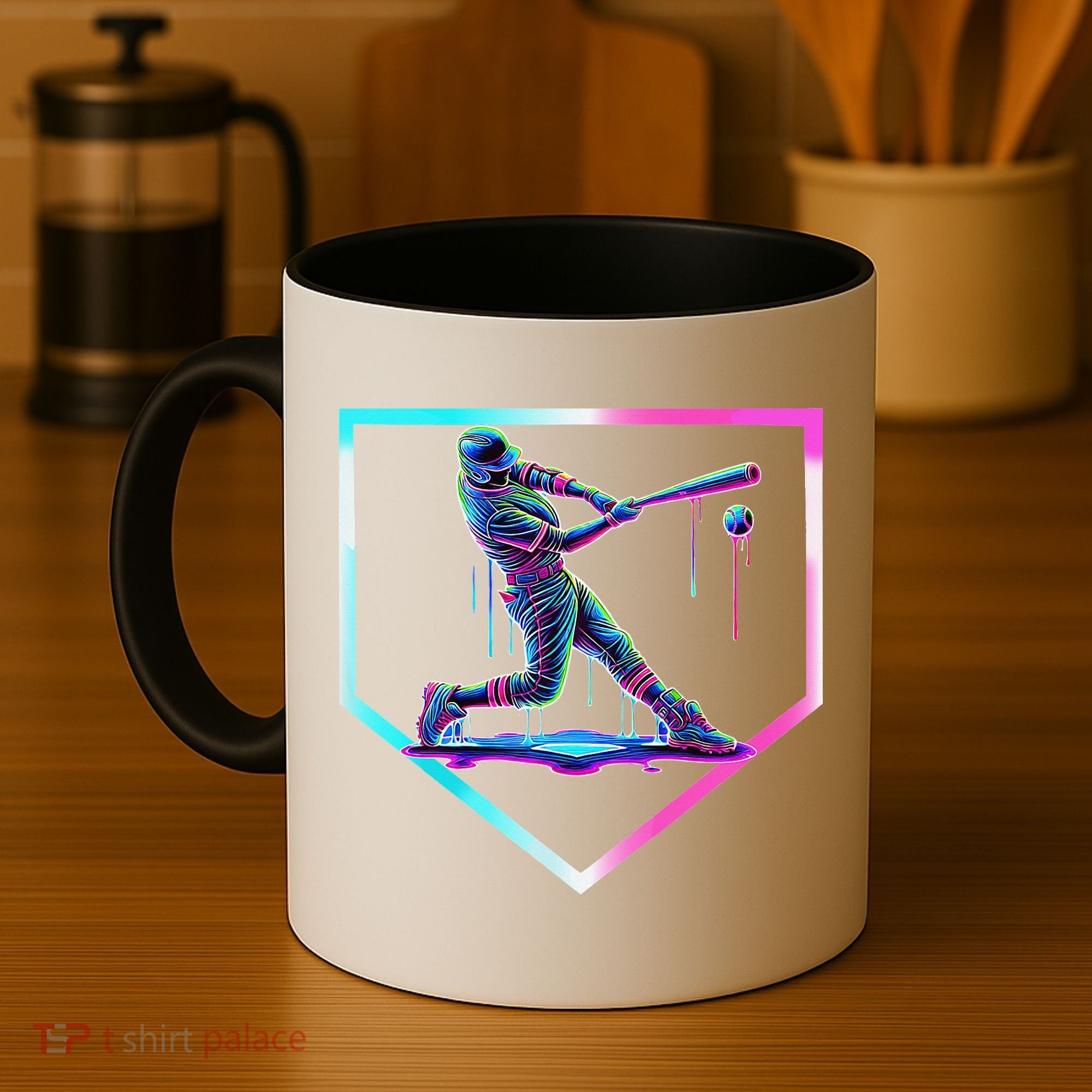 Baseball Drip Ice Cream Baseball Home Plate Baseball Coffee Mug