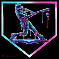 Baseball Drip Ice Cream Baseball Home Plate Baseball Women's Hoodie thumb 2