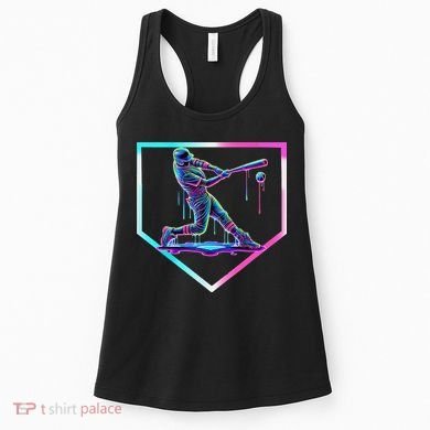 Baseball Drip Ice Cream Baseball Home Plate Baseball Women's Tank Top