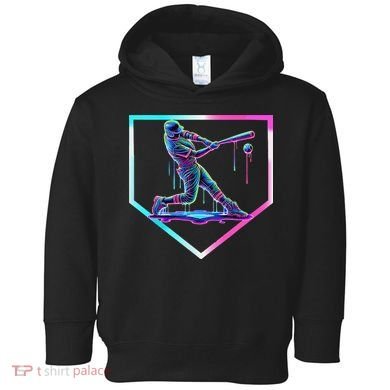Baseball Drip Ice Cream Baseball Home Plate Baseball Toddler Hoodie