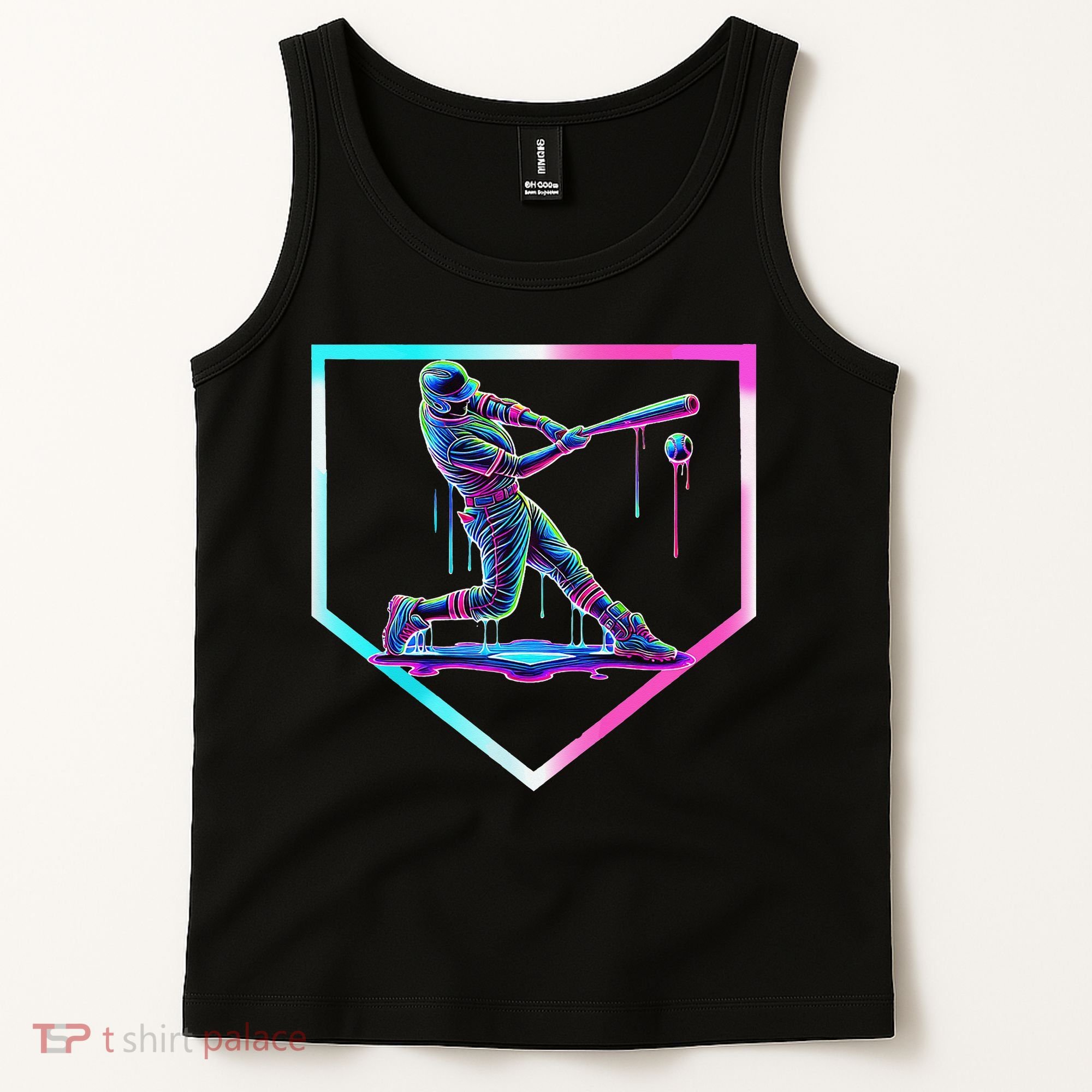Baseball Drip Ice Cream Baseball Home Plate Baseball Tank Top