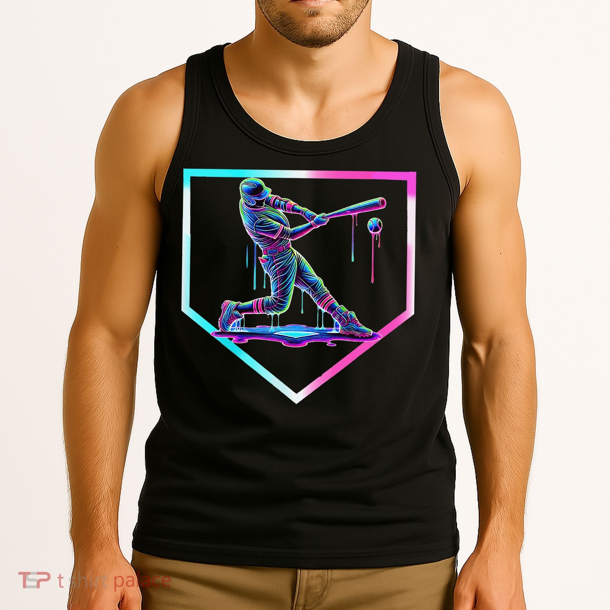 Baseball Drip Ice Cream Baseball Home Plate Baseball Tank Top