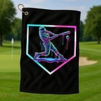 Baseball Drip Ice Cream Baseball Home Plate Baseball Golf Towel thumb 1